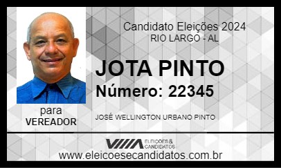 Candidato JOTA PINTO 2024 - RIO LARGO - Eleições