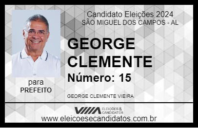 Candidato GEORGE CLEMENTE 2024 - SÃO MIGUEL DOS CAMPOS - Eleições