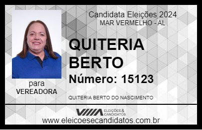 Candidato QUITERIA BERTO 2024 - MAR VERMELHO - Eleições