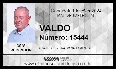 Candidato VALDO 2024 - MAR VERMELHO - Eleições