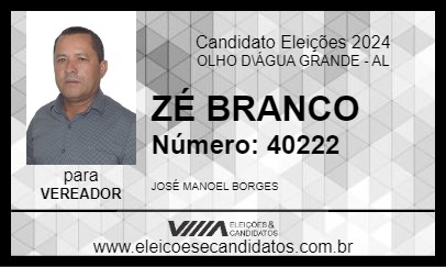 Candidato ZÉ BRANCO 2024 - OLHO D\ÁGUA GRANDE - Eleições