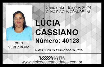 Candidato LÚCIA CASSIANO 2024 - OLHO D\ÁGUA GRANDE - Eleições