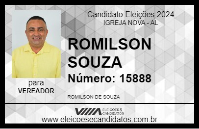 Candidato ROMILSON SOUZA 2024 - IGREJA NOVA - Eleições