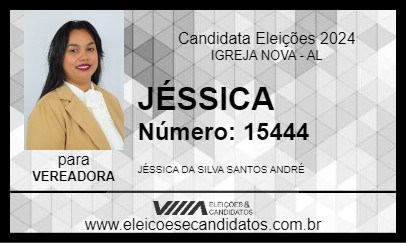 Candidato JÉSSICA 2024 - IGREJA NOVA - Eleições