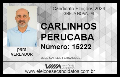 Candidato CARLINHOS PERUCABA 2024 - IGREJA NOVA - Eleições