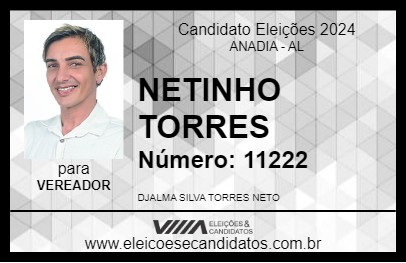 Candidato NETINHO TORRES 2024 - ANADIA - Eleições