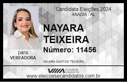 Candidato NAYARA TEIXEIRA 2024 - ANADIA - Eleições