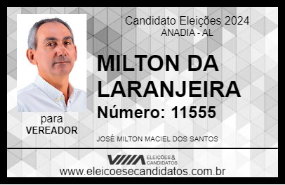 Candidato MILTON DA LARANJEIRA 2024 - ANADIA - Eleições