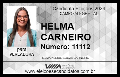 Candidato HELMA CARNEIRO 2024 - CAMPO ALEGRE - Eleições