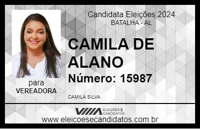 Candidato CAMILA DE ALANO 2024 - BATALHA - Eleições