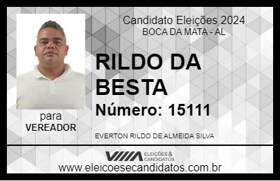 Candidato RILDO DA BESTA 2024 - BOCA DA MATA - Eleições