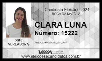 Candidato CLARA LUNA 2024 - BOCA DA MATA - Eleições