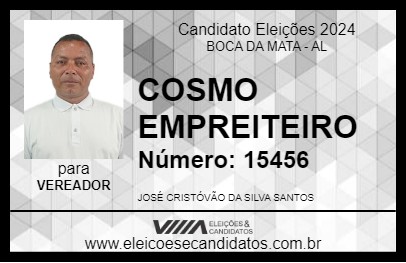 Candidato COSMO EMPREITEIRO 2024 - BOCA DA MATA - Eleições