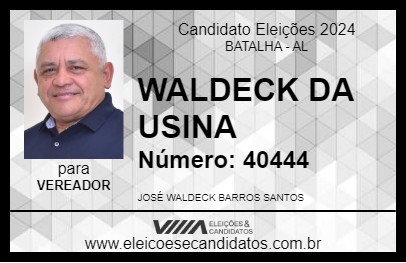 Candidato WALDECK DA USINA 2024 - BATALHA - Eleições