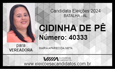 Candidato CIDINHA DE PÊ 2024 - BATALHA - Eleições