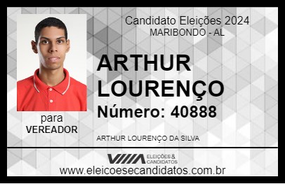 Candidato ARTHUR LOURENÇO 2024 - MARIBONDO - Eleições