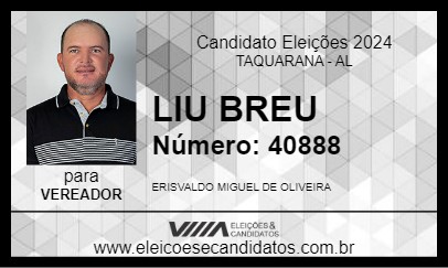 Candidato LIU BREU 2024 - TAQUARANA - Eleições