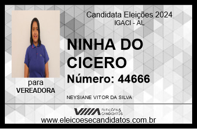 Candidato NINHA DO CICERO 2024 - IGACI - Eleições