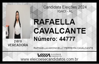 Candidato RAFAELLA CAVALCANTE 2024 - IGACI - Eleições