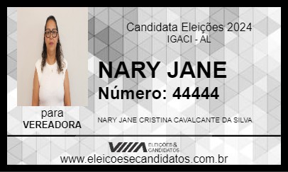 Candidato NARY JANE 2024 - IGACI - Eleições