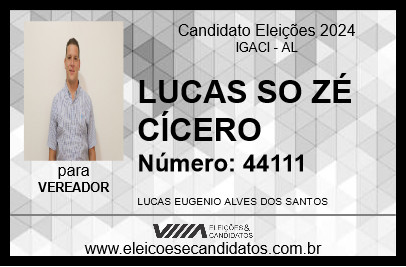 Candidato LUCAS DO ZÉ CÍCERO 2024 - IGACI - Eleições