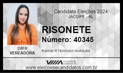 Candidato RISONETE 2024 - JACUÍPE - Eleições