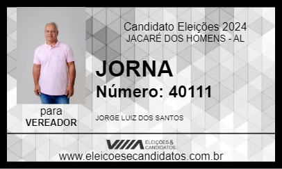 Candidato JORNA 2024 - JACARÉ DOS HOMENS - Eleições