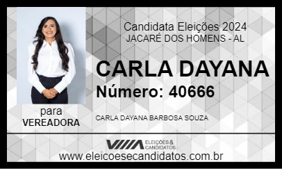 Candidato CARLA DAYANA 2024 - JACARÉ DOS HOMENS - Eleições