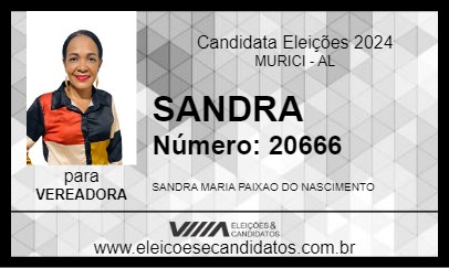 Candidato SANDRA 2024 - MURICI - Eleições