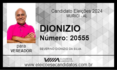 Candidato DIONIZIO 2024 - MURICI - Eleições