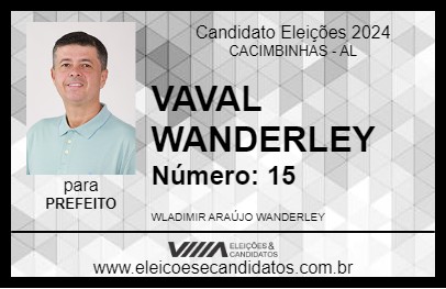 Candidato VAVAL WANDERLEY 2024 - CACIMBINHAS - Eleições