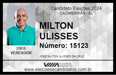 Candidato MILTON ULISSES 2024 - CACIMBINHAS - Eleições