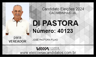 Candidato DI PASTORA 2024 - CACIMBINHAS - Eleições