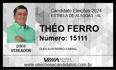 Candidato THÉO FERRO 2024 - ESTRELA DE ALAGOAS - Eleições