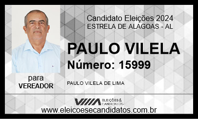 Candidato PAULO VILELA 2024 - ESTRELA DE ALAGOAS - Eleições