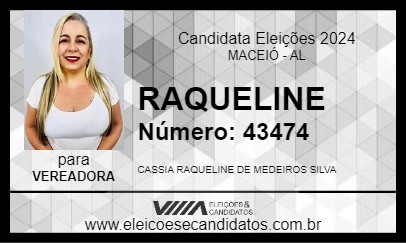 Candidato RAQUELINE 2024 - MACEIÓ - Eleições