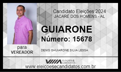 Candidato GUIARONE 2024 - JACARÉ DOS HOMENS - Eleições