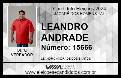 Candidato LEANDRO ANDRADE 2024 - JACARÉ DOS HOMENS - Eleições