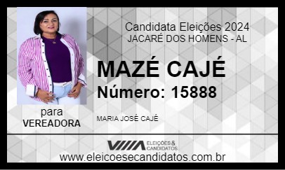 Candidato MAZÉ CAJÉ 2024 - JACARÉ DOS HOMENS - Eleições