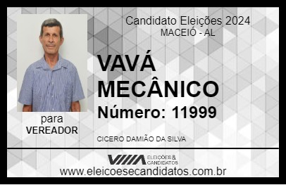 Candidato VAVÁ MECÂNICO 2024 - MACEIÓ - Eleições