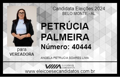 Candidato PETRÚCIA PALMEIRA 2024 - BELO MONTE - Eleições