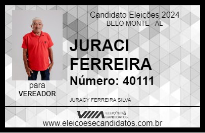 Candidato JURACI FERREIRA 2024 - BELO MONTE - Eleições