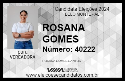 Candidato ROSANA GOMES 2024 - BELO MONTE - Eleições