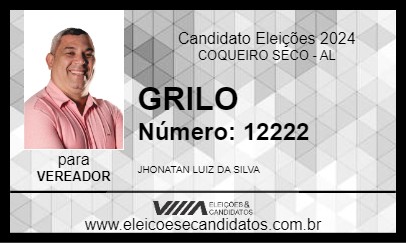 Candidato GRILO 2024 - COQUEIRO SECO - Eleições