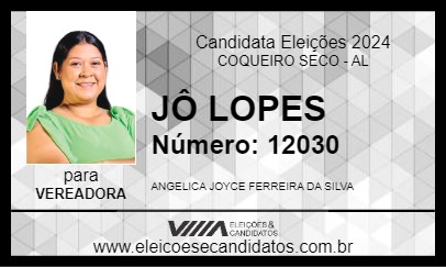 Candidato JÔ LOPES 2024 - COQUEIRO SECO - Eleições