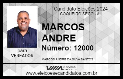 Candidato MARCOS ANDRE 2024 - COQUEIRO SECO - Eleições