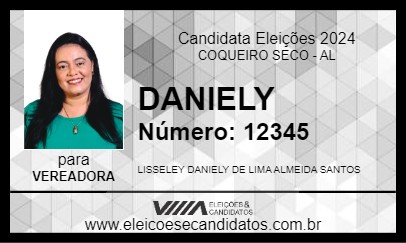 Candidato DANIELY 2024 - COQUEIRO SECO - Eleições