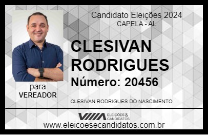 Candidato CLESIVAN RODRIGUES 2024 - CAPELA - Eleições