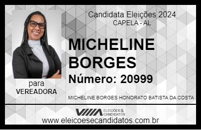 Candidato MICHELINE BORGES 2024 - CAPELA - Eleições