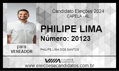 Candidato PHILIPE LIMA 2024 - CAPELA - Eleições